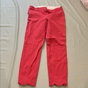 Slim-fit full-length trouser pant scalloped